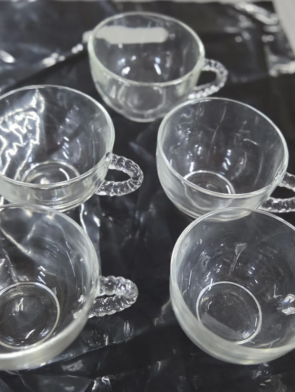 Vintage Federal Glass Homestead Wheat Snack Cups, Set 5